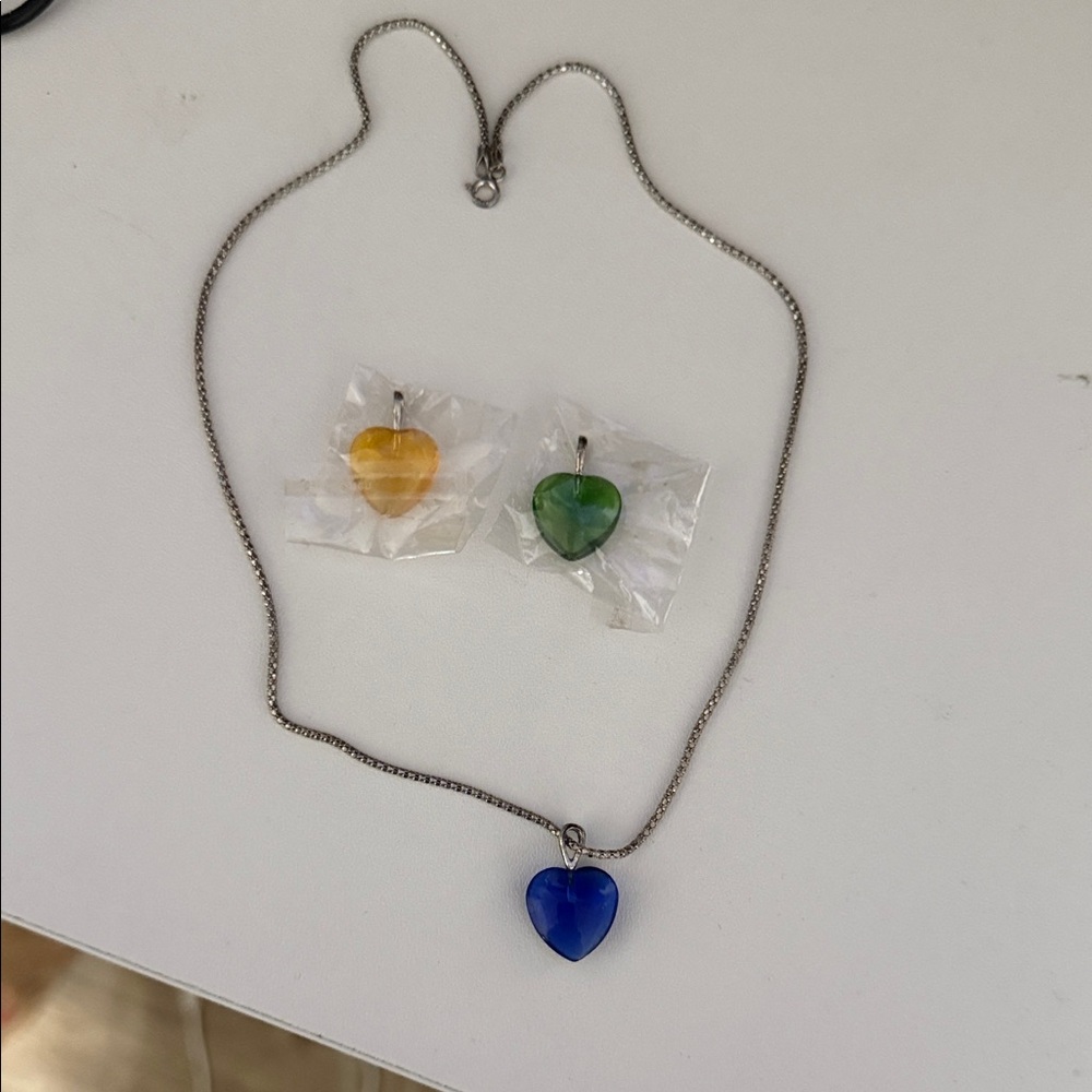 Blue Heart Pendant Necklace